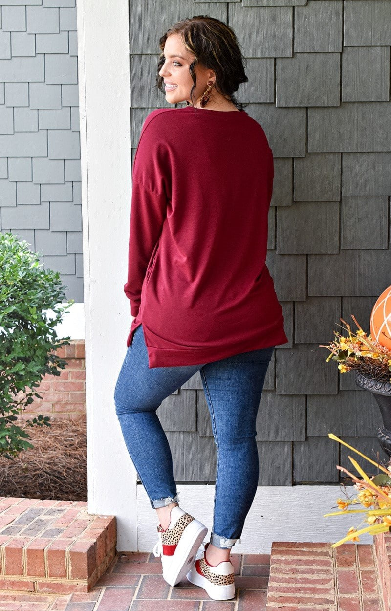 Always About It Pullover - Burgundy