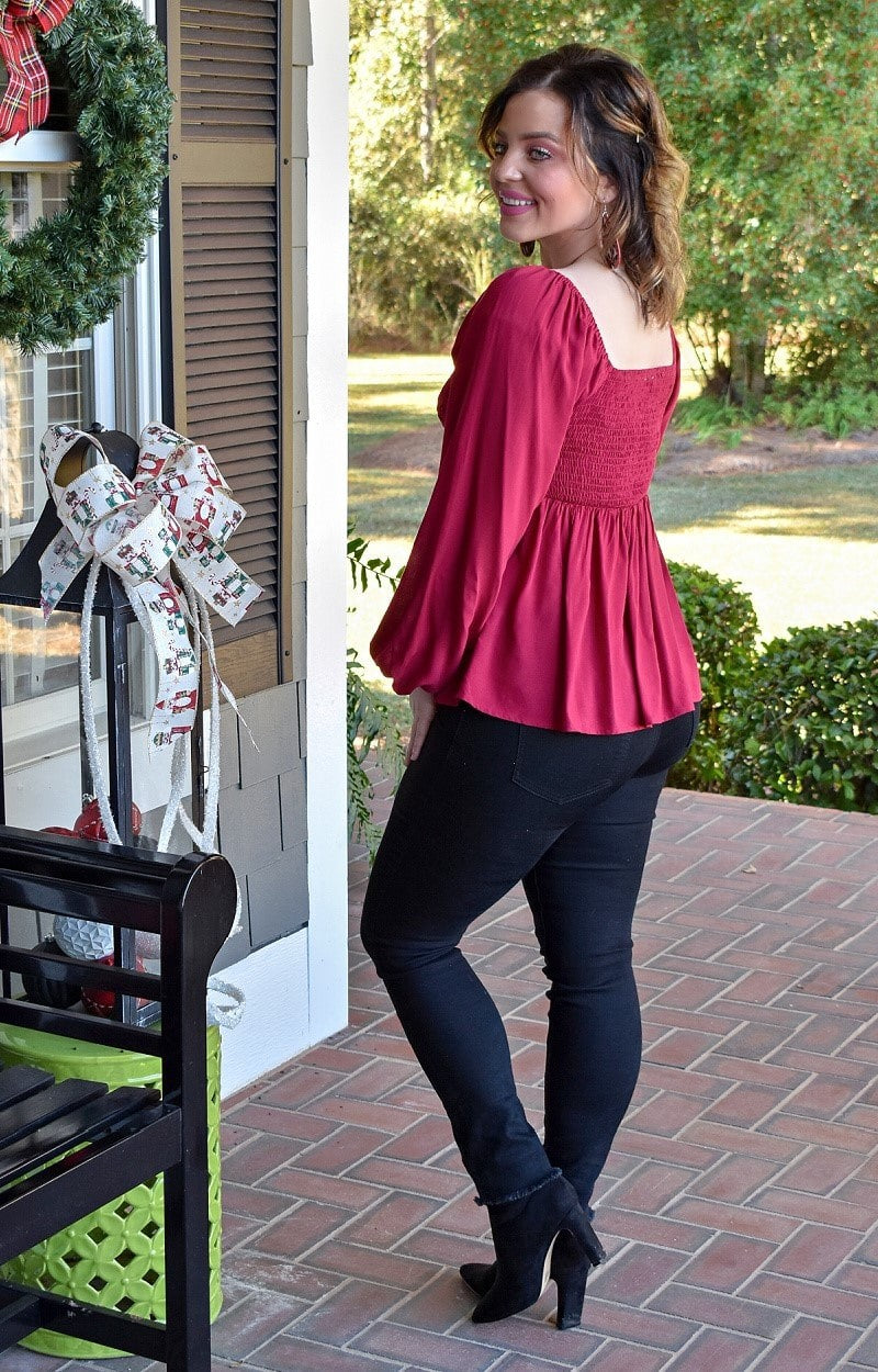 Load image into Gallery viewer, Hold Everything Lace Top - Burgundy
