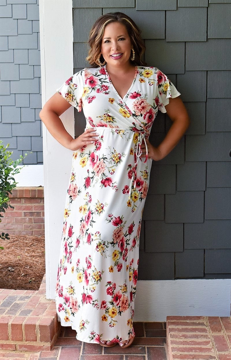 Load image into Gallery viewer, So Into You Floral Maxi Dress - White