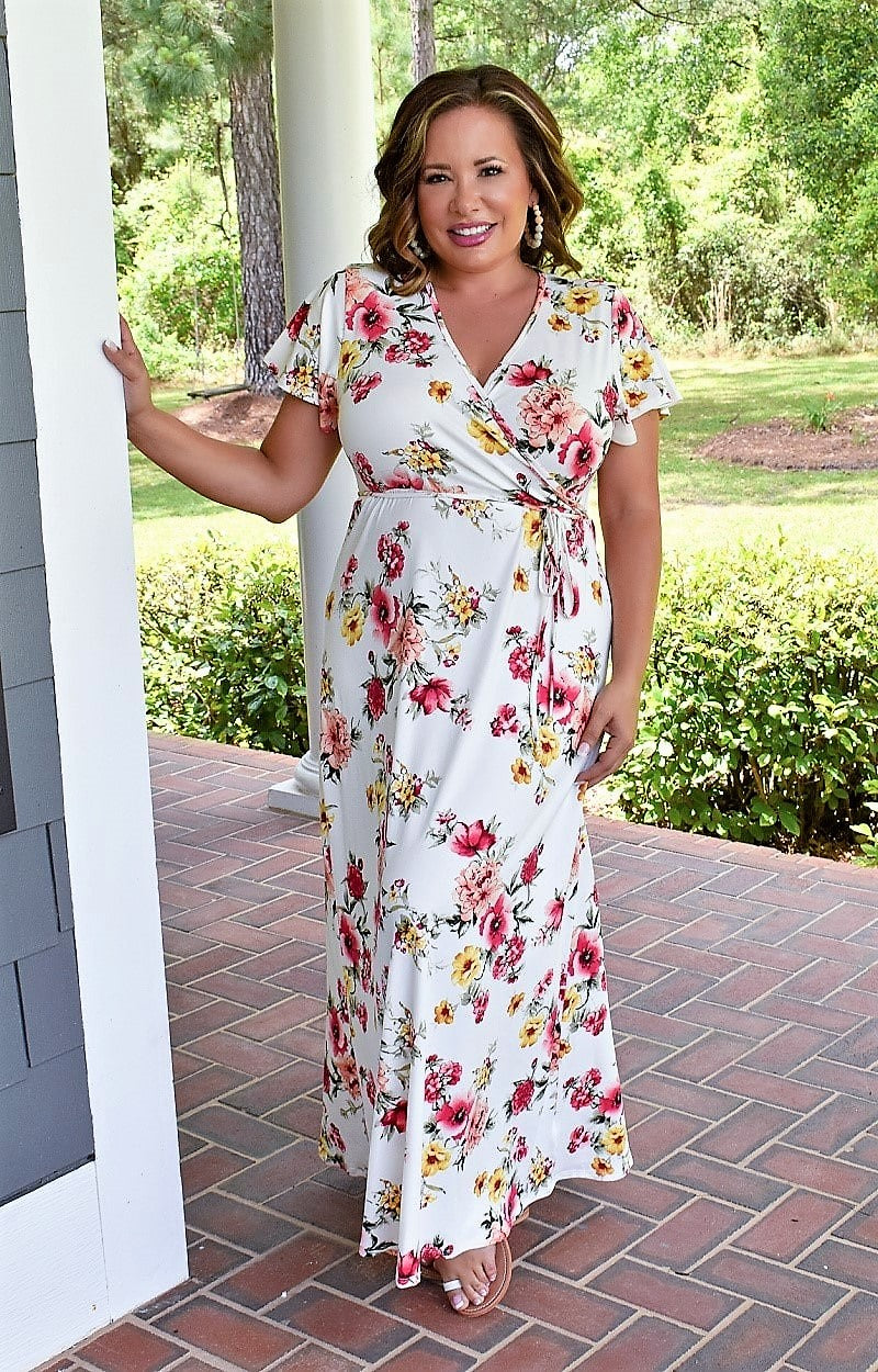 Load image into Gallery viewer, So Into You Floral Maxi Dress - White